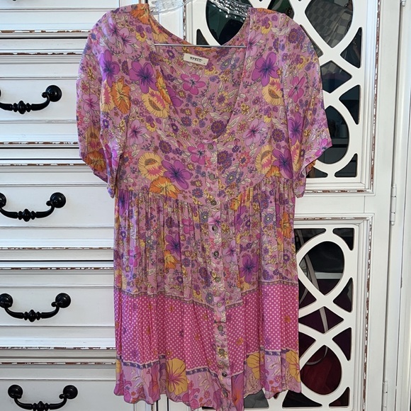 ⭐️SPELL & THE GYPSY COLLECTIVE⭐️ Hibiscus Lane Mini Dress In Musk Size S - Picture 9 of 10